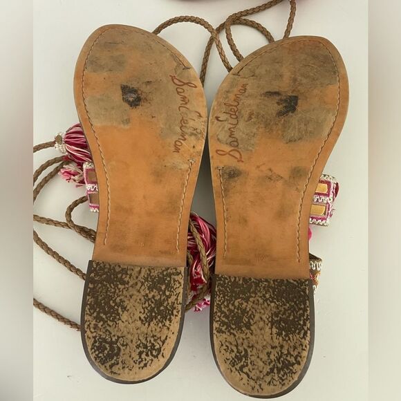 Sam Edelman Gretchen Boho Gladiator Flat Sandals Size 10 - Picture 5 of 6